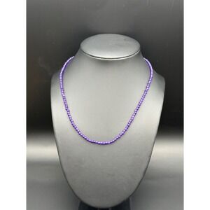 Amethyst Beaded‎ Necklace Sterling Silver .925